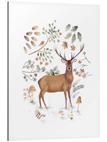 Stampa su alluminio Botanical Stag