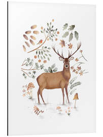 Tableau en aluminium Botanical Stag - Urchin Bay