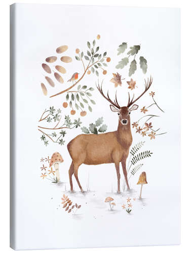 Lienzo Botanical Stag