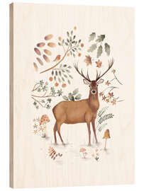 Stampa su legno Botanical Stag - Urchin Bay