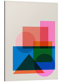 Obraz na aluminium Geometric Blocks in Colour - apricot and birch
