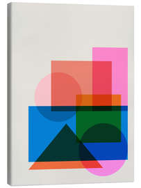Canvas print Geometric Blocks in Colour - apricot and birch