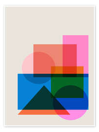 Kunstwerk Geometric Blocks in Colour - apricot and birch