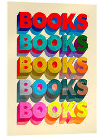 Tableau en verre acrylique Books - nobelart