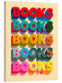 Wood print Books - nobelart
