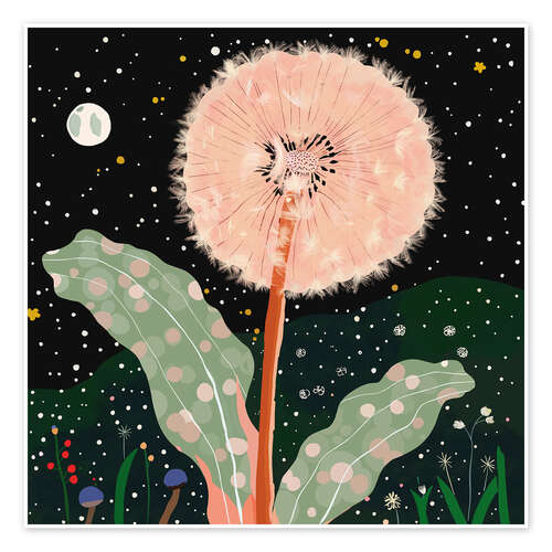 Póster Night Dandelion
