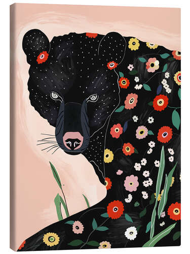 Canvas print Floral Bear