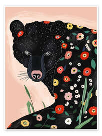 Poster Floral Bear
