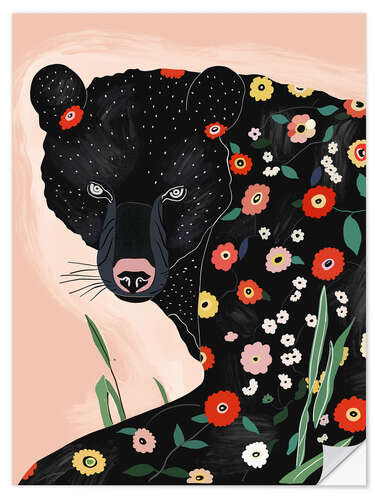 Wall sticker Floral Bear