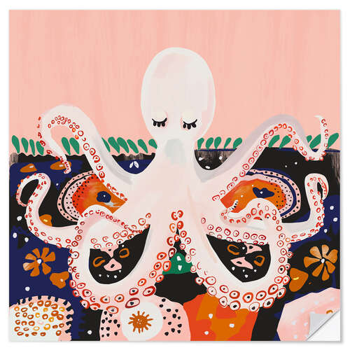 Sticker mural Meditating Octopus