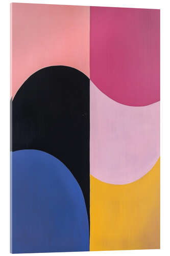Cuadro de metacrilato Colorful composition with pink, black, blue and yellow