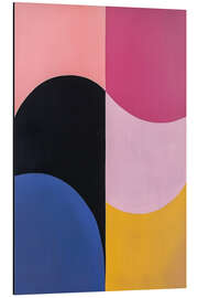 Alubild Bunte Komposition mit Pink, Schwarz, Blau und Gelb - Dani Jay Designs