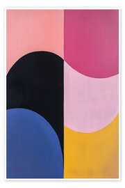 Kunstwerk Colorful composition with pink, black, blue and yellow - Dani Jay Designs