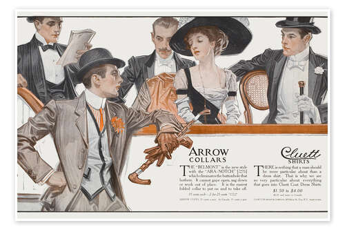 Poster Arrow collars, 1909