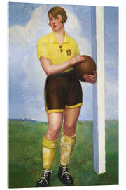 Acrylglasbild Die blonde Fußballerin - Angel Zarraga