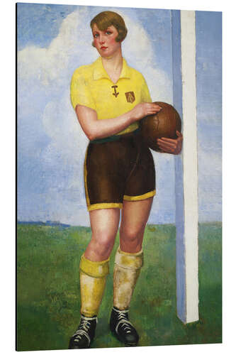 Obraz na aluminium The blonde soccer player