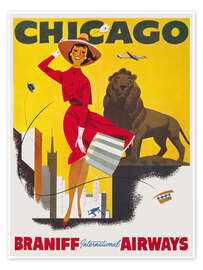 Wall print Chicago - Braniff International Airways - Vintage Advertising Collection