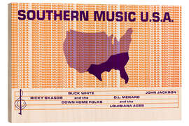 Holzbild Southern Music U.S.A. - Vintage Advertising Collection
