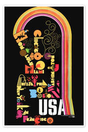 Wandbild USA City Travel - Vintage Advertising Collection
