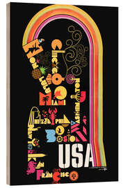 Holzbild USA City Travel - Vintage Advertising Collection