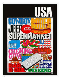 Kunstwerk USA Travel PopArt - Vintage Advertising Collection