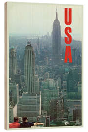 Tableau en bois USA, New York - Vintage Advertising Collection
