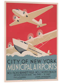 Cuadro de metacrilato City of New York Municipal Airports - Vintage Advertising Collection