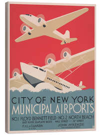 Lienzo City of New York Municipal Airports - Vintage Advertising Collection