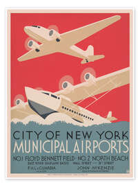 Kunstwerk City of New York Municipal Airports - Vintage Advertising Collection
