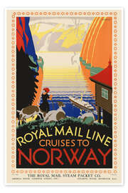 Wall print Royal Mail Line Cruises To Norway - Vintage Advertising Collection