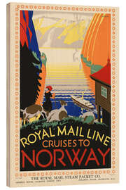 Holzbild Royal Mail Line Cruises To Norway - Vintage Advertising Collection