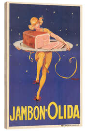 Cuadro de madera Jambon Olinda - Francisque Poulbot - Vintage Advertising Collection