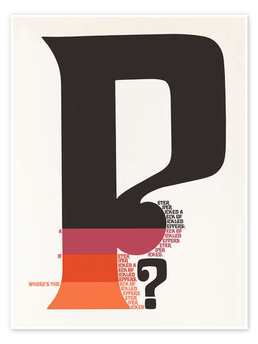 Poster Where's the "P" if a Peter Piper picked a peck of pickled peppers