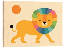 Wood print Lion Shine - Andy Westface