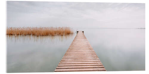Stampa su vetro acrilico Quiet morning at Lake Garda, Italy
