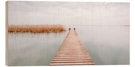Tableau en bois Quiet morning at Lake Garda, Italy - Philipp Dase