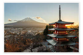 Tableau Fujisan and Chureito Pagoda in the evening light - Andreas Wonisch