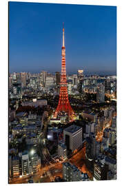 Alubild Tokyo Tower bei Nacht mit Weihnachts-Beleuchtung - Andreas Wonisch