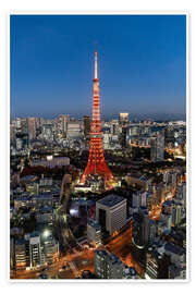 Tableau Tokyo Tower at night with Christmas lights - Andreas Wonisch