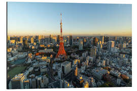 Alubild Tokio Skyline mit Tokyo Tower im goldenen Abendlicht - Andreas Wonisch
