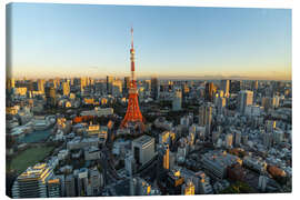 Quadro em tela Tokyo skyline with Tokyo Tower in the golden evening light - Andreas Wonisch