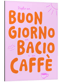 Aluminium print Buongiorno, bacio, caffè - Ohkimiko
