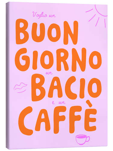 Stampa su tela Buongiorno, bacio, caffè