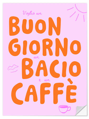 Wall sticker Buongiorno, bacio, caffè