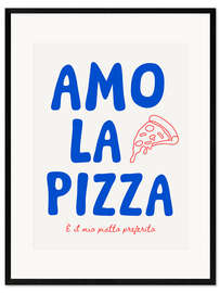 Impresión de arte enmarcada Amo la Pizza - Ohkimiko