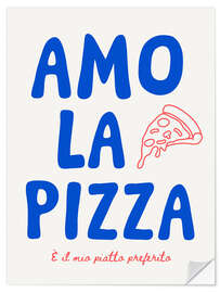 Wall sticker Amo la Pizza - Ohkimiko