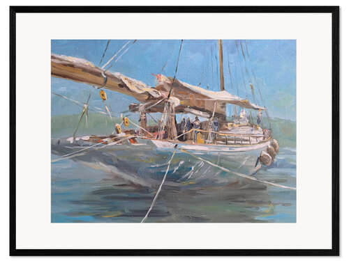 Impresión de arte enmarcada In the harbor