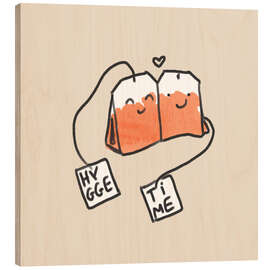 Holzbild Teebeutel Hyggelig