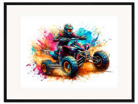 Gerahmter Kunstdruck Quad-ATV in Aquarell