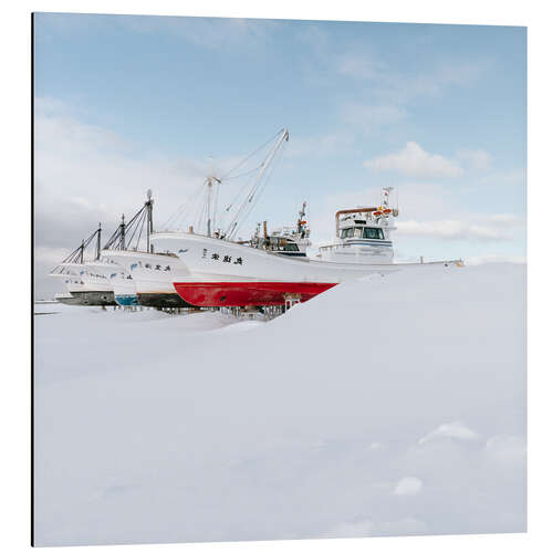 Alumiinitaulu Japanese fishing boats in winter storage